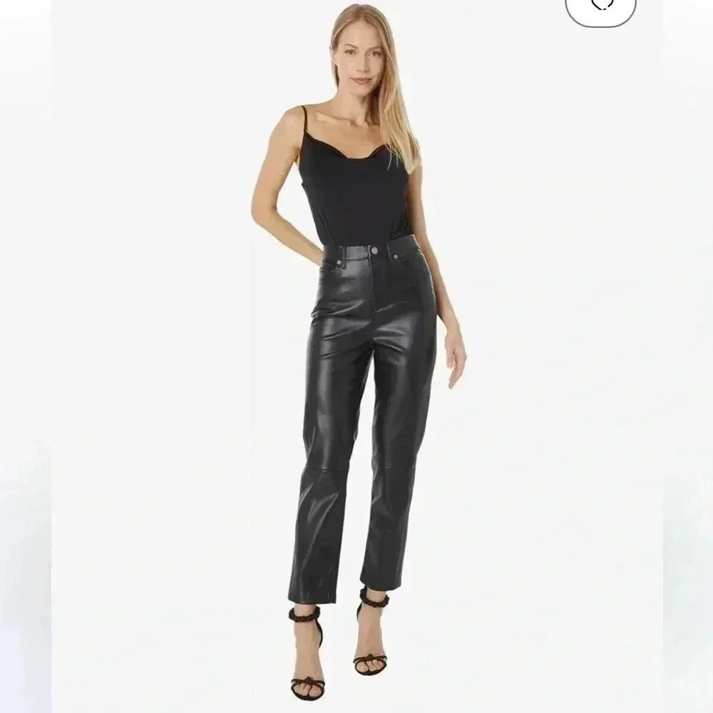 Blank NYC Need You Tonight - Leather Five-Pocket High-Rise Pants size 27